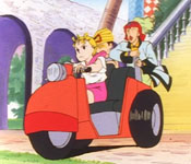 yumi escapes on a motorcycle with prince dandarn