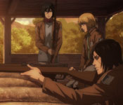 eren using the rifles developed from marley technology